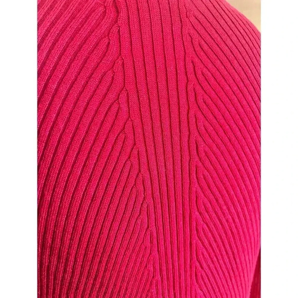 JOSEPH A womens red mock turtleneck womens fitted tight knit sweater size large - Picture 6 of 8